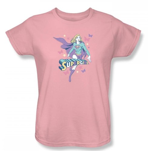  Supergirl - Supergirl Pastels Womens T-Shirt In Pink Sheer