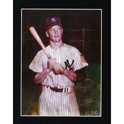Professionally Framed Mickey Mantle (New York Yankees) Art Print Poster - 11x17 with RichAndFramous Black Wood Frame