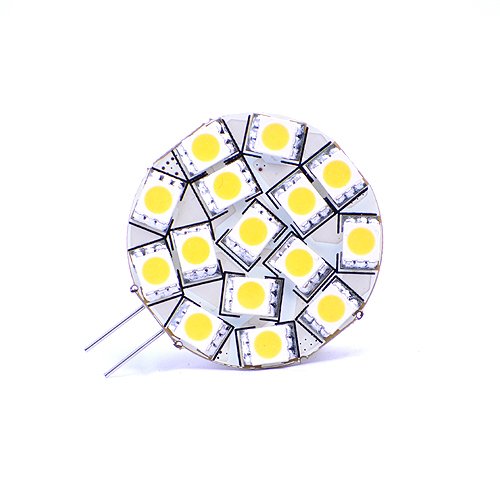 Disc Type G4 Base Side Pin 15 SMD LED, 240 Lumen Bulb Replacemnt For RV Camper Trailer Boat Marine White, 1114WH