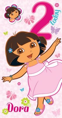 Dora The Explorer - Age 2 Birthday Card & Badge - 2nd