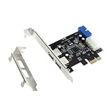 Anself USB3.0拡張カード2ポート USB3.0PCI-E PCI Express19ピン4ピンIDE コネクタロープロファイル