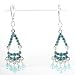 Jewelry : Silvertone and Blue Rhinestone Chandelier Earrings, #11075
