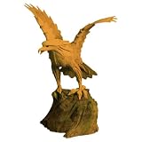 Handcarved Soaring Eagle Decorative Wood Statue