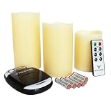 Frostfire Rechargeable Mooncandles - Real wax, vanilla scented flameless candles with remote control (4, 5, 6, Inch)