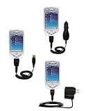 Deluxe Kit for the HTC Himalaya includes a USB cable with Car and Wall Charger - Gomadic Brand w/ TipExchange Technology