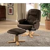 Leisure Chair and Ottoman in Brown Microfiber - Coaster