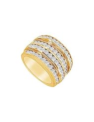 Diamond Row Ring 14K Yellow Gold - 2.00 CT Diamonds