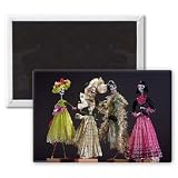 Ladies of the Day of the Dead, from Oaxaca.. - 3x2 inch Fridge Magnet - large magnetic button - Magnet
