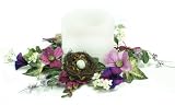 Melrose Wild Flower Candle Ring with Bird Nests and Eggs, Fits 3-Inch Candle, 9-Inch Diameter