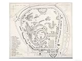 Plan of Regent's Park Including Regent's Canal and Marylebone Church Art Giclee Poster Print, 12x9