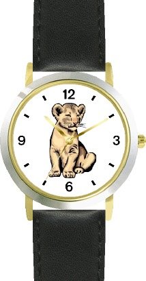 WATCHBUDDY® DELUXE TWO-TONE THEME WATCH - Lion (Cub) Cat 