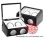 Automatic Double Watch Winder Black Satin Finish Two Holders Wall Timer For Rolex, Omega, Movado, Baume Mercier, Vacheron, etc.