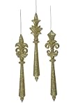 Gold Glitter Fleur-de-Lis Icicle Christmas Ornament #2712501
