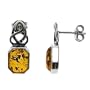 Sterling Silver Celtic Design Amber Earrings