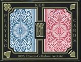 Kem Arrow Plastic Playing cards, 2-Deck Set, Bridge Size, Choose from Jumbo or Regular Index