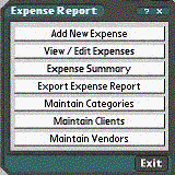 ExpenseReport for Palm Hi-Res downloadable Software