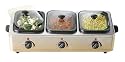 Nostalgia BCS-997 Stainless-Steel 3-Station Buffet Server with Separate Heat Controls and Glass Lids