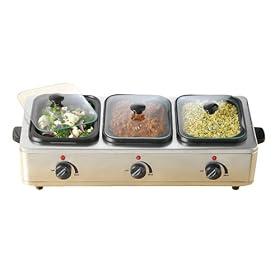 The Helman Group BCS-997 Stainless-Steel 3-Station Buffet Server with Separate Heat... by The Helman Group