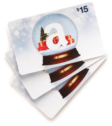 Amazon.com $15 Gift Cards – 3-pack (Holiday Globe) image