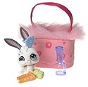 Littlest Pet Shop Pets On The Go Figure White Bunny with Pink Carry Case