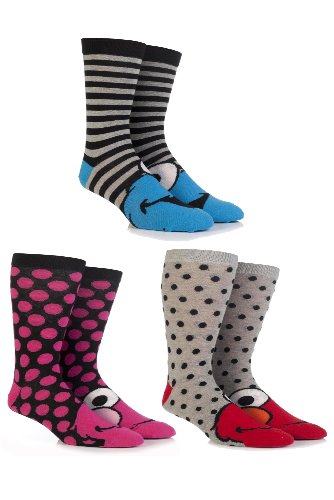SockShop Men's 3 Pair Sesame Street Socks