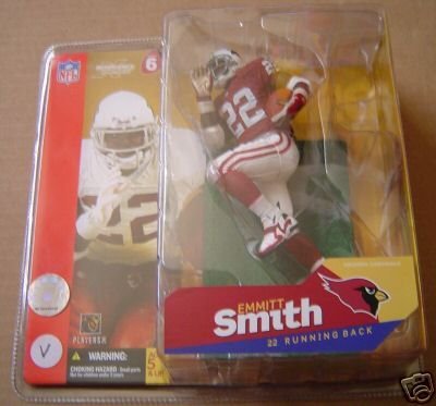 McFarlane Toys NFL Sports Picks Series 6 Action Figure Emmitt Smith (Arizona Cardinals) Red Jersey Red / White Gloves Variant