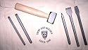 HARD STONE HAND CARVING SET WITH SQUARE HAMMER
