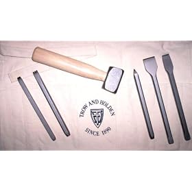 HARD STONE HAND CARVING SET WITH SQUARE HAMMER