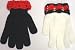 Set of Two Black and White One Size Magic Stretch Gloves Trimmed with Crocheted Chenille Cuffs As in Pictures for Toddlers Ages 1-5 Years