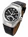 Accurist GM302 Stainless steel black dial leather strap watch