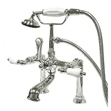 Elements of Design DT1041PL Hot Springs Deck Mount Clawfoot Tub Filler with Hand Shower, 8-1/4' in S
