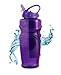 Cool Gear Ez Freeze Water Bottle, 32oz, Solstice - BPA Free - PVC Free - Phthalates Free, Includes Switx® Straw Cleaner - 4 Pack