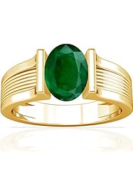 18K Yellow Gold Oval Cut Emerald Solitaire Ring (GIA Certificate)