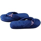 MLB Atlanta Braves Ladies Navy Blue Plush Thong Slippers (9/10)