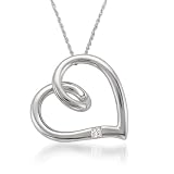 10k White Gold Princess-cut Diamond Accent Heart Pendant Necklace (H-I, I1-I2)