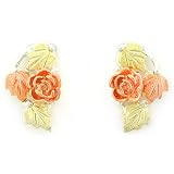 Beautiful Rose in the center. Black Hills Gold Sterling-silver Rose-gold Yellow-gold post-earrings