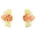 Jewelry : Beautiful Rose in the center. Black Hills Gold Sterling-silver Rose-gold Yellow-gold post-earrings