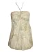 Woven Floral Print Top Ivory Base with Olive and Blue Print, Front Smocking