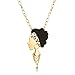 Goldtone with Fashionable Woman Adjustable 17 Inch Rolo Chain Necklace with Matching Stud Earrings Set