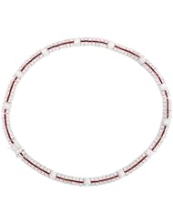 Baguette Round C.Z. Diamond Ruby Tennis Style Bracelet