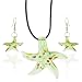 Jewelry : Green Starfish Murano Glass Earrings Set