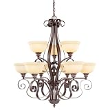 Review Livex Lighting  / Manchester - 9 Light Uplight Chandelier Lighting Fixture - Imperial Bronze - B1803