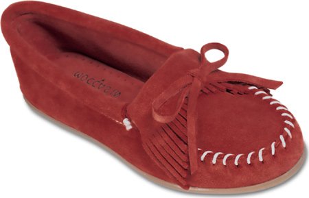 Minnetonka Women's 406 Kilty Moccasin,Red,9.5 M US