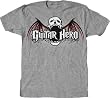 Guitar Hero Skull Bat Gray T-shirt Tee