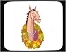 Decorated Mouse Pad with head, horse, garland, horse's