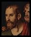 Lucas Cranach d. J. (Christ and the adulteress, Detail: Christus) White Wood-Mounted Art Poster Print - 13" X 19"