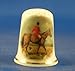 Porcelain China Collectable Thimble - Hunter Horse - Free Gift Box
