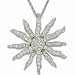Ramona Singer Sterling Silver Sunburst Necklace with Crystal Cubic Zirconia Stones on 18 Chain