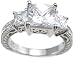 Princess Cut Cubic Zirconia Three Stone Wedding Anniversry Ring
