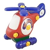 Como Kids Blue Red Plastic DIY Removal Assembly Helicopter Toy by uxcell